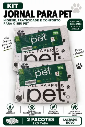 Jornal papel Pet 2kg Tapete biodegradável Folhas grandes 