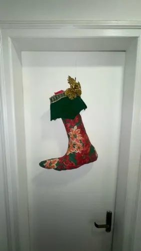 Bota de papai noel enfeite grande 