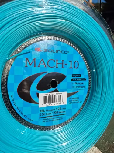 Corda Solinco Mach-10 Azul 16l 1.25mm - Rolo com 200 Metros