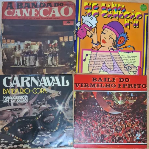 4 LPs Bandas e Bailes de Carnaval