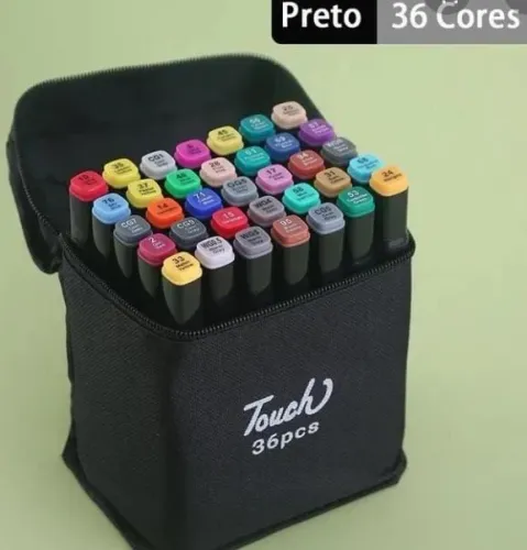 Canetinha 36 cores ponta dupla