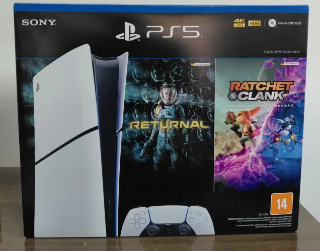 PS5 SLIM DIGITAL COMPLETO NA CAIXA