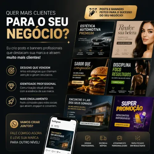 Faço banner e post para o seu negócio 