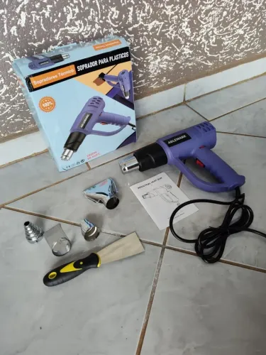 Soprador Térmico 2000W com Controle de Temperatura Contínuo 60°C-600°C, 2 Estágios