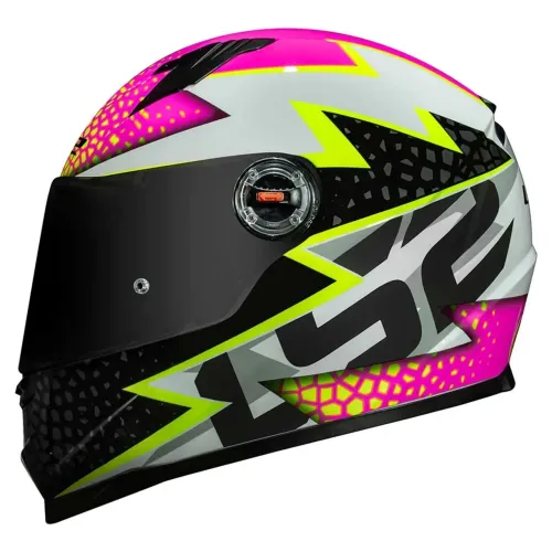Capacete Original LS2 FF358 Speedy Branco Rosa