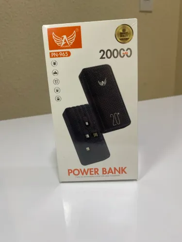Power Bank 20000mAh Portátil Carregador Universal com Cabos Integrados PN-965