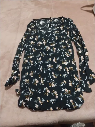 Vestido gola v com manga - crepe 
