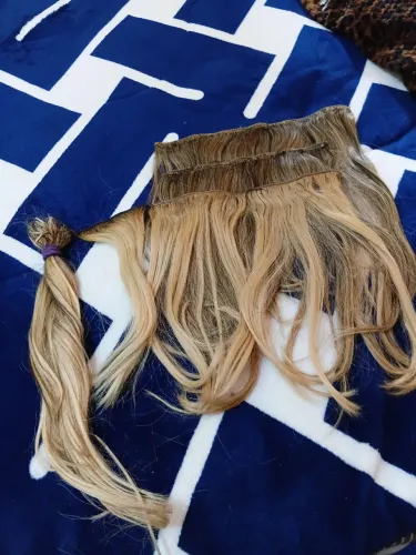 Cabelo humano loiro tela e queratina