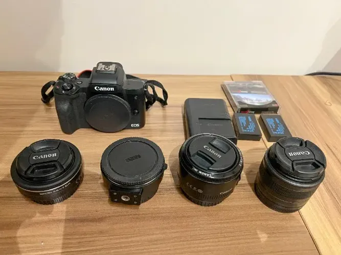 Canon EOS M50 Mark II + 3 lentes + adaptador - Kit criador