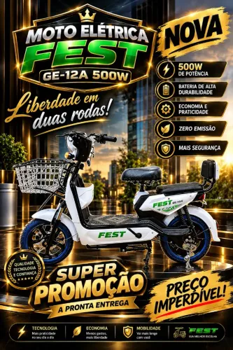 MOTO ELÉTRICA FEST GE-12A 500W BRANCA NOVA 