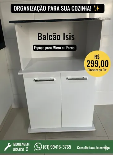 BALCÃO DE COZINHA NOVO DUAS CORES DISPONÍVEIS R$ 299,00