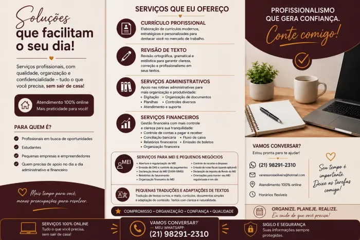 Serviços Administrativos, Financeiros e Suporte Digital