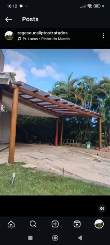 Pergolado ou caramanchão de eucalipto tratado 