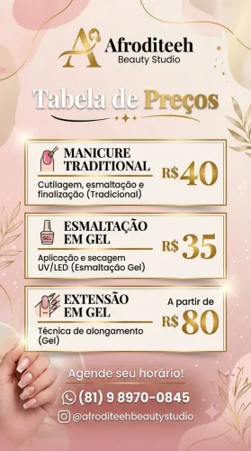 Manicure tradicional e ART de unhas 