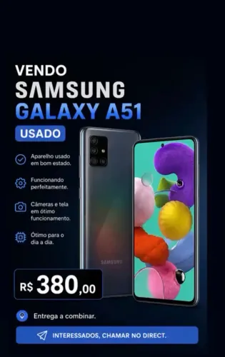 Celular Galaxy Samsung A51f 128gb
