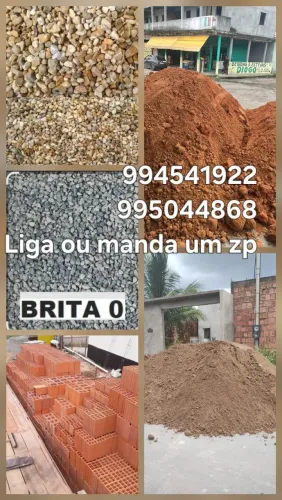 5mt de brita 1.300 1 milheiro de tijolos 920 5mt de seixo japura 1.250 15mt de barro 440