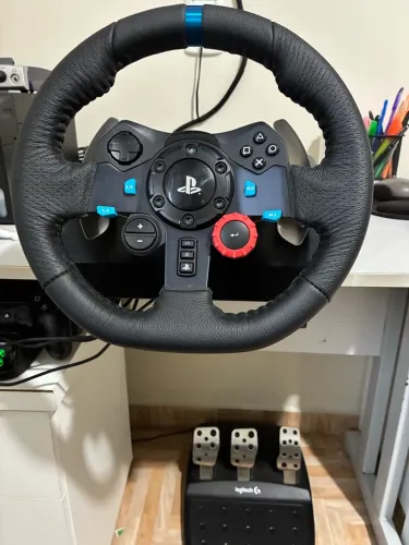 Kit Simulador Volante Logitech G29 + Pedais originais + Suporte Cockpit Veloce V1