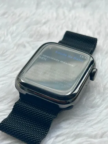 APPLE WATCH SERIE 7 45MM AÇO PRETO BATERIA 97% + GARANTIA