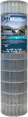 Tela alambrado, malha 10 cm x 50 mm, fio 1,9 mm, com 1,5 m x 25 m (altura x comprimento),
