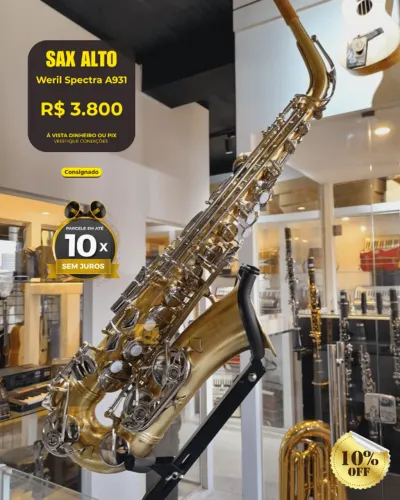 Saxofone Alto Weril Spectra A931 - Completo