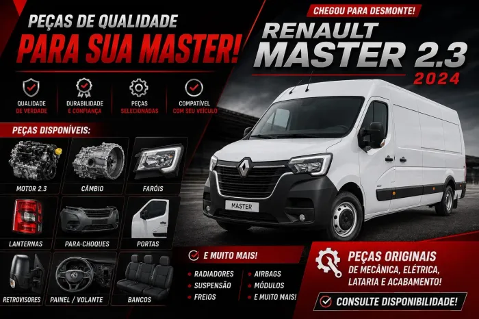 Sucata peças de reposição renault master 2.3 2023 2024 2025 2026