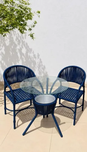 Conjunto de terraço em corda náutica