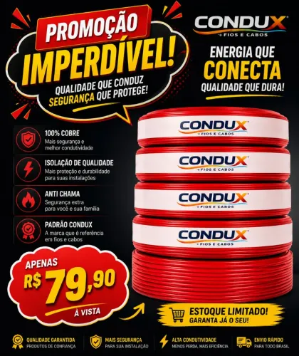 Cabo Flexivel 2,5mm Unipolar Com 100 Metros Condux 750v