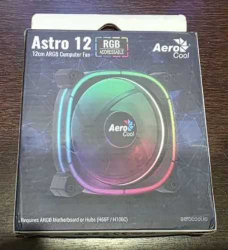[LACRADA] Ventoinha de computador Aerocool Astro 12, RGB, Preta