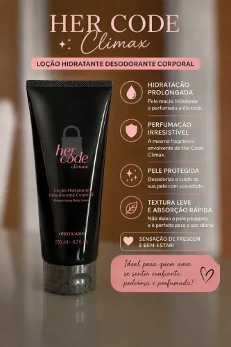 Hidratante Her Code Clímax Oboticário 200ml