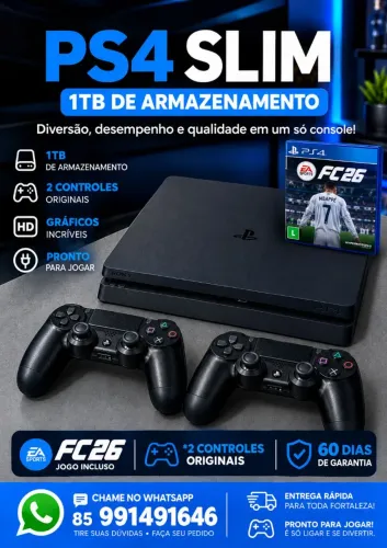 PS4 SLIM 1TB com FC 2026