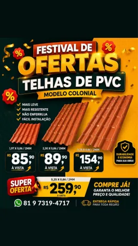 TELHA DE PVC COLONIAL 