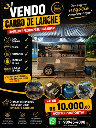 Carro de lanche inox