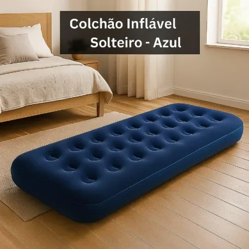 Colchão Inflável Aveludado + Bomba De Ar