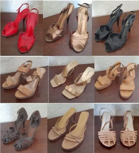9 Pares de Sandálias Corello Originais Femininas Tam. 34
