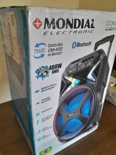 Caixa Amplificada Connect Lights Cm-400 Mondial Cor Preto