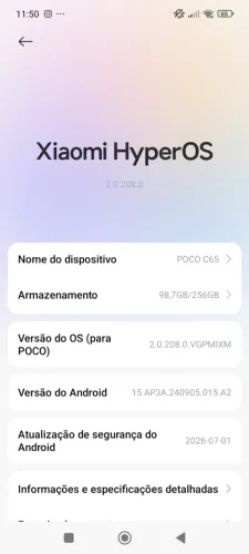 Vendo celular poco c65 256 gb e 8 de tenho caixa dele motivo comprei um iPhone 