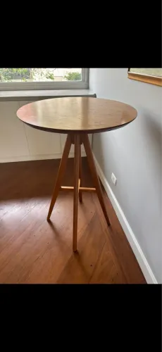 Mesa Alta Tok&Stok de Madeira - Estilo Bistrô / Mesa para Banquetas