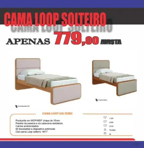 cama loop solteiro 