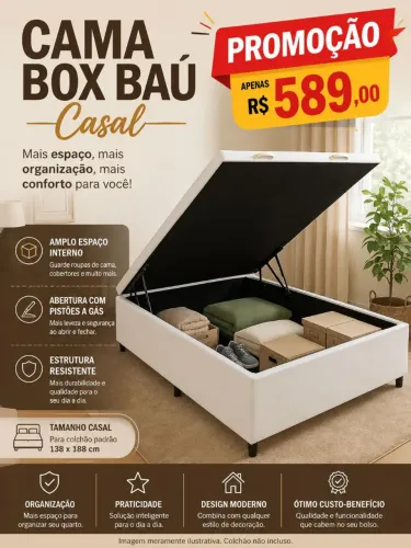 Cama box baú casal