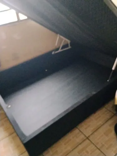 Cama com baú box colchão semi ortopédico.tres meses de uso