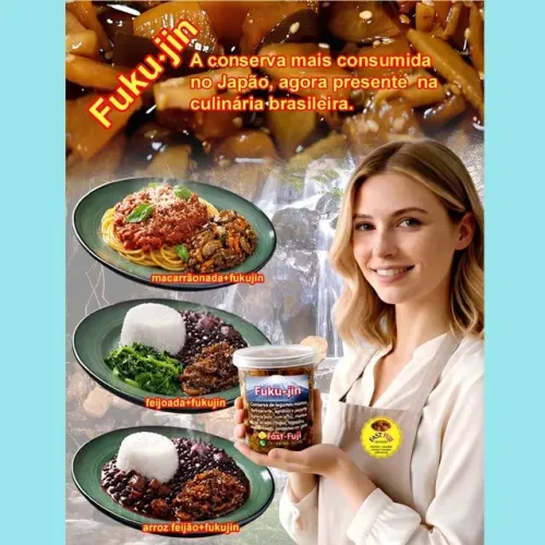 Conserva mais consumida no Japão.Fukujin 300g.