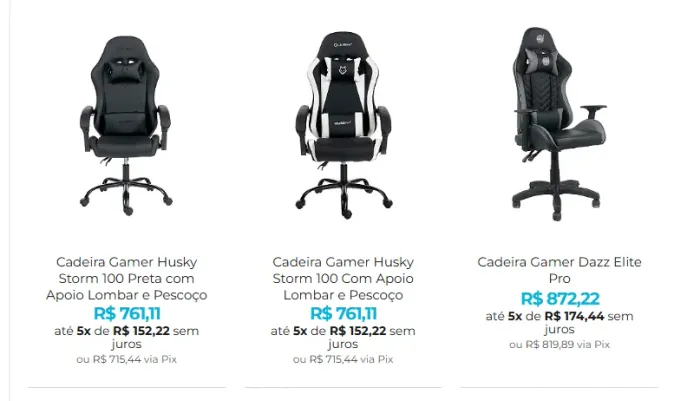 Cadeira Gamer em até 8x sem juros nos cartões - À pronta entrega!