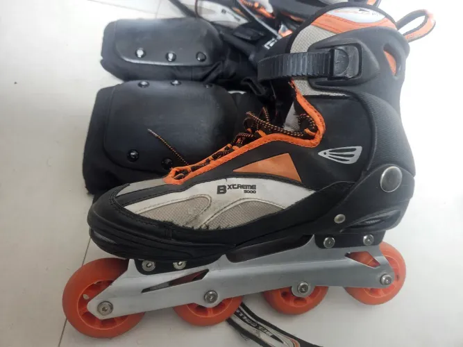 Patins Inline Bel Xtreme 3000 Tam 42 + Kit de Proteção ARS Completo