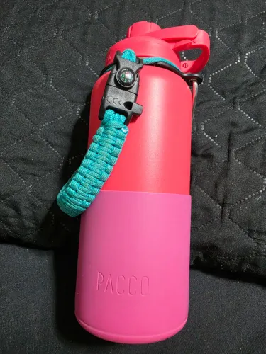 Garrafa Térmica PACCO 950ml Rosa Chiclete com Capa e Alça Removível