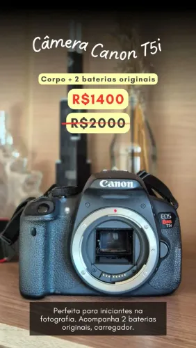 Camera Canon EOS Rebel T5i Corpo