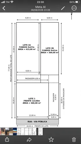 Lote no asfalto 12 x30 60.000