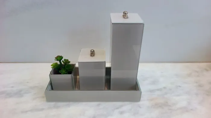 Kit Lavabo, 4 peças em vidro