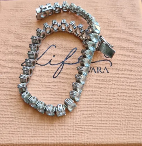 Pulseira Life Royal em Prata 925 com Pedras Azuis