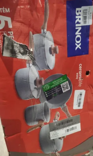 CONJUNTO DE PANELAS BRINOX 5 PEÇAS<br><br>Cód: 27656<br>R$ 214,9