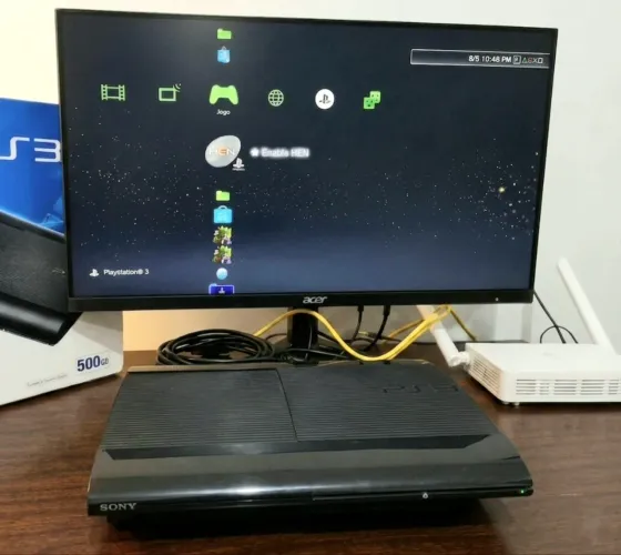 PS3 S/Slim DESBLOQUEADO +2 controles | Lojas Grátis| IMPECÁVEL
